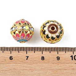 Brass & Alloy & Rhinestone Enamel Beads&nbsp;RB-CBA973B-11D-G