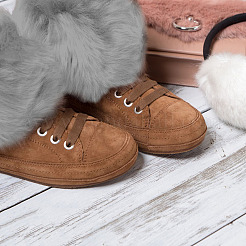 Polyester Imitation Fox Hair Boot Cover&nbsp;AJEW-WH0570-04C