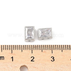 Rectangle Brass Glass Beads&nbsp;KK-Z101-01P