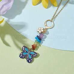 Butterfly Alloy Emamel Pendant Decorations&nbsp;HJEW-JM01747-02