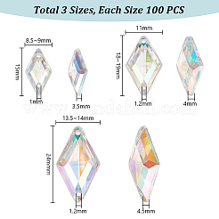 300Pcs 3 Styles Acrylic Sew on Rhinestone&nbsp;MACR-PH0001-76B