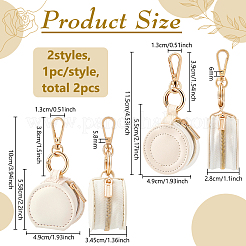 2Pcs 2 Styles Mini Half Round Imitation Leather Jewelry Zipper Boxes&nbsp;AJEW-FG0006-23C