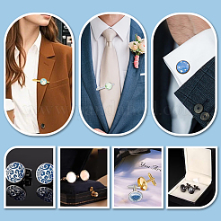 DIY Brass Cufflinks & Tie Clip Making Kits&nbsp;DIY-PH0035-72B