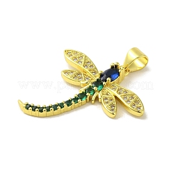 Brass Micro Pave Colorful Cubic Zirconia Pendants&nbsp;KK-Z042-13G