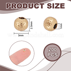 200Pcs Textured Brass Beads&nbsp;KK-UN0005-80G