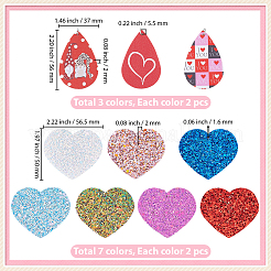 20Pcs 10 Styles PU Leather Big Pendants&nbsp;FIND-CL0001-27
