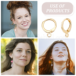 10 Pairs Brass Horizontal Loops Huggie Hoop Earring Findings&nbsp;KK-CN0001-83