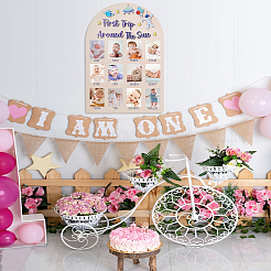 Wooden Arch Newborn Photo Sign&nbsp;DJEW-HY0001-08A