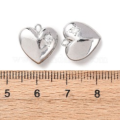 Brass Micro Pave Clear Cubic Zirconia Pendants&nbsp;KK-Z142-03P