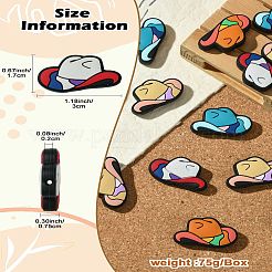 20Pcs 4 Colors Cowboy Hat Food Grade Eco-Friendly Silicone Focal Beads&nbsp;SIL-CJ0002-10