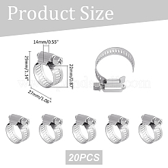 20Pcs 201 Stainless Steel with Iron Adjustable Worm Gear Hose Clamps&nbsp;STAS-UN0060-93A
