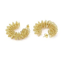 PVD Vacuum Plating 201 Stainless Steel C-shape Stud Earrings with 304 Stainless Steel Pins&nbsp;EJEW-A098-06G