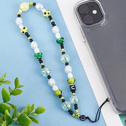 Resin Beaded Mobile Phone Lanyard Wrist Strap&nbsp;HJEW-WH0069-05