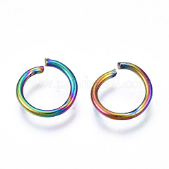 Ion Plating(IP) Rainbow Color 304 Stainless Steel Open Jump Rings&nbsp;STAS-N098-062B-01