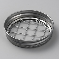 Galvanized Iron with 304 Stainless Steel Mason Jar Flower Frog Lid&nbsp;FIND-WH0152-314A