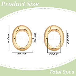 9Pcs Brass Spring Gate Rings&nbsp;KK-ME0003-17