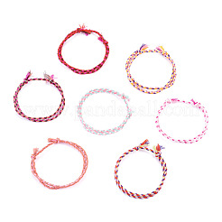 7Pcs 7 Colors Bohemian Cotton Cord Braided Bracelets&nbsp;BJEW-TA0001-29