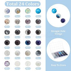 480Pcs 24 Style Glass Round Beads&nbsp;DIY-PH0020-93