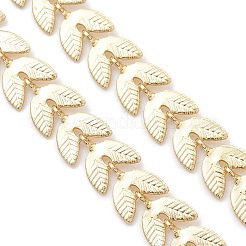 6MM Brass Leaf Link Chain Bracelet Making&nbsp;AJEW-JB01432