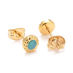 304 Stainless Steel Enamel with Glitter Stud Earrings&nbsp;EJEW-B009-25G
