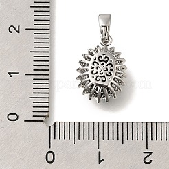 Brass Micro Pave Cubic Zirconia and Glass Pendants&nbsp;KK-K388-33P