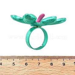 Adjustable Alloy Flower Finger Rings for Women&nbsp;RJEW-B124-01D