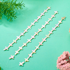 36Pcs 3 Strands Drawbench Style Natural Freshwater Shell Beads Strands&nbsp;BSHE-TA0001-29