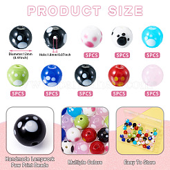 40Pcs 8 Colors Handmade Lampwork Beads&nbsp;LAMP-TA0001-54A