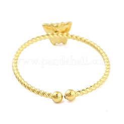 Real 18K Gold Plated 304 Stainless Steel Open Cuff Rings for Women&nbsp;RJEW-B061-02G-02