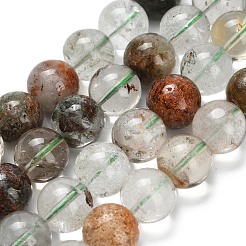 Natural Green Lodolite Quartz Beads Strands&nbsp;G-L642-B06-12mm