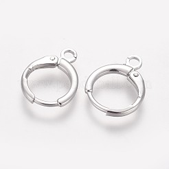 Brass Huggie Hoop Earring Findings&nbsp;KK-L179-04P