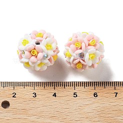 Luminous Polymer Clay Rhinestone Flower Beads&nbsp;RESI-C048-01D