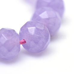 Faceted Rondelle Dyed Natural White Jade Bead Strands&nbsp;X-G-R343-6x8-03
