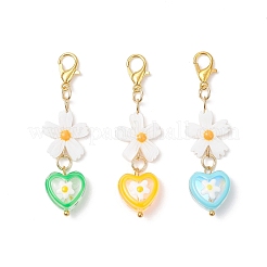 Natural Freshwater Shell & Glass Pendant Decorations&nbsp;HJEW-JM04306