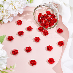 40Pcs Synthetic Coral 3D Flower Rose Carved Beads&nbsp;CORA-HY0001-03
