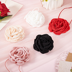 5Pcs 5 Colors Cloth Flower Collar Choker Necklaces&nbsp;AJEW-GA0007-38