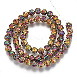 Electroplated Natural Lava Rock Beads Strands&nbsp;G-S352-30B-M