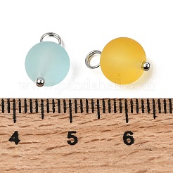 160Pcs Frosted Transparent Glass Charms&nbsp;PALLOY-ME00024