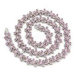 Rack Plating Brass Pave Cubic Zirconia Butterfly Link Necklaces&nbsp;NJEW-A031-03P-03