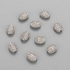 Brass Micro Pave Cubic Zirconia Beads&nbsp;ZIRC-F001-54P