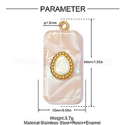 304 Stainless Steel Resin Pendants&nbsp;STAS-OY012-55G