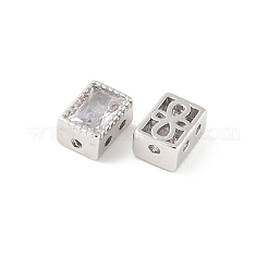 Rectangle Brass Glass Beads&nbsp;KK-Z101-01P