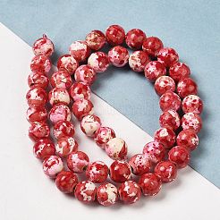 Synthetic Turquoise Dyed Camouflage Beads Strands&nbsp;G-E594-24L-A