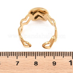 Hollow Heart 304 Stainless Steel Open Cuff Ring Components&nbsp;STAS-F366-08B-G