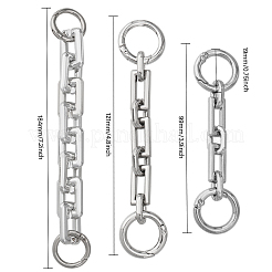 3Pcs 3 Style Zinc Alloy & Acrylic Bag Extender Cable Chains&nbsp;FIND-CA0007-74