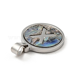 304 Stainless Steel with Paua Shell Pendants&nbsp;STAS-G268-02X-P