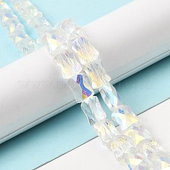 AB Color Plated Transparent Glass Beads Strands&nbsp;EGLA-P051-06A-A09