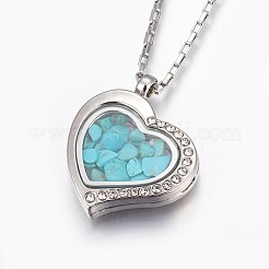 Alloy Rhinestone Pendant Necklaces&nbsp;NJEW-JN02234