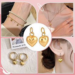 4Pcs 925 Sterling Silver Heart Charms&nbsp;STER-PH0005-04