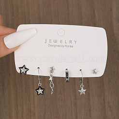 6 Pcs Zinc Alloy & Rhinestone & Enamel Hoop Sets&nbsp;FS-WG08229-01